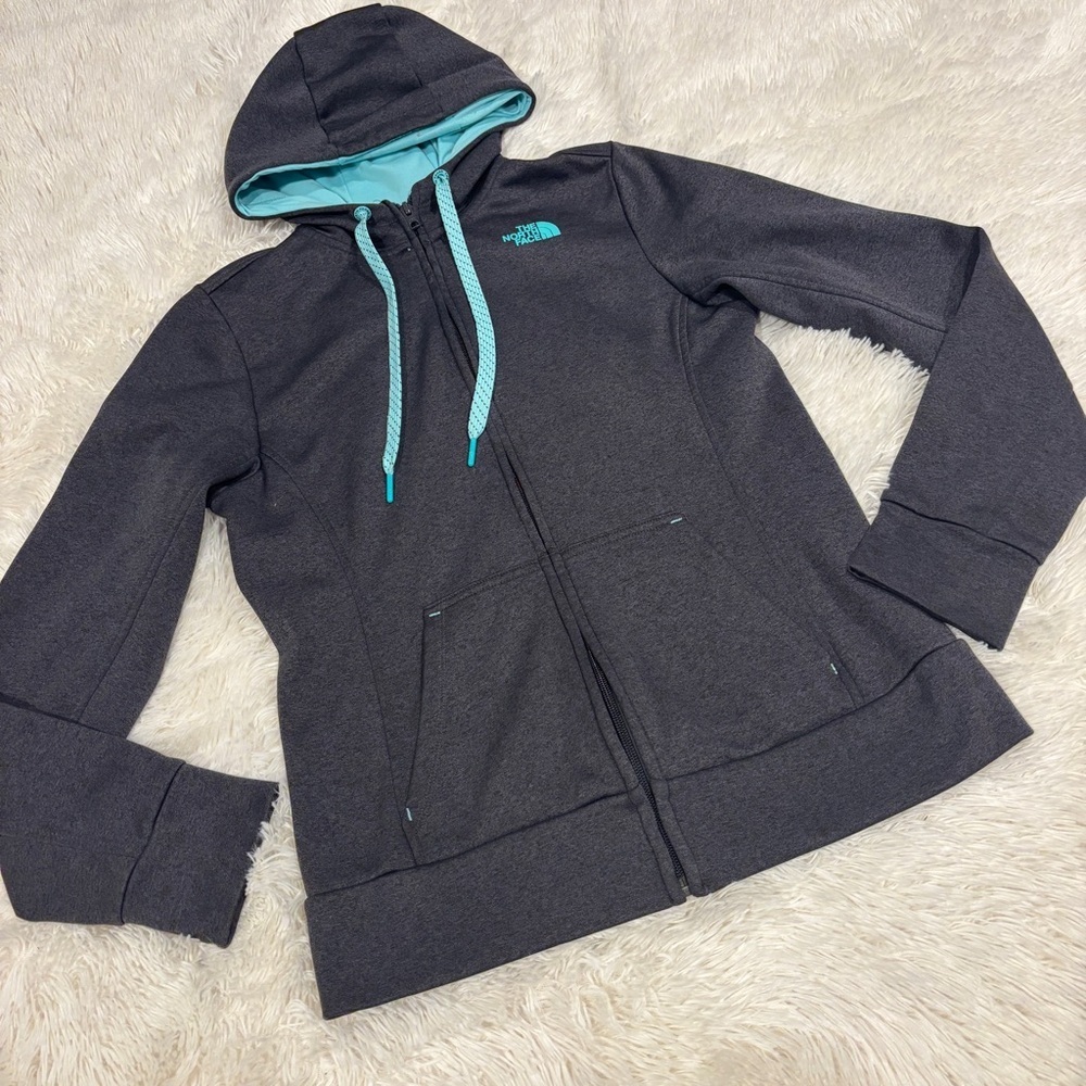 The North Face Fave Lite LFC Full Zip Hoodie Gray and Teal woman’s small